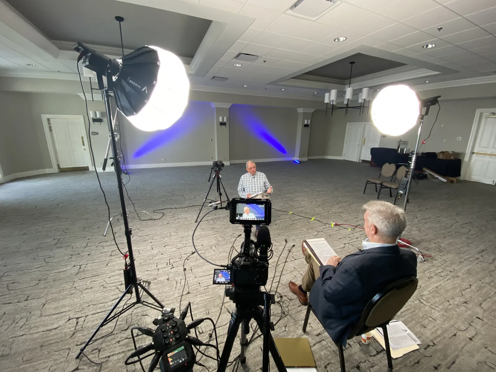 Bone Hook Media filming a two person interview